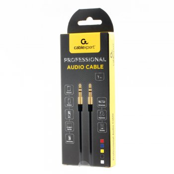 Кабель джек 3.5мм - джек 3.5мм 1 м, Cablexpert, черный коробка (1/200)