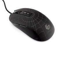 Мышь Gembird игровая 560 7кн, подсветка в виде паутины, покрытие soft touch, 800/1600/2400/3200dpi, черный (1/40)