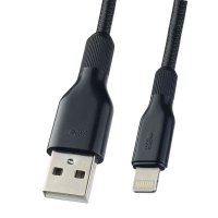 Кабель USB-iPhone8pin  1м Perfeo силикон черный (1/100)