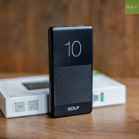 Мобильный аккумулятор (powerbank) 10000мАч Golf G80 2*USB:2.1А черный