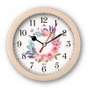 Будильник Рубин круглый 15,3*15,3см "Цветочный узор" корпус бежевый кварцевый механизм (1/20)