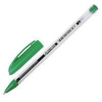 Ручка шариковая масляная Brauberg "Rite-Oil" 0,7 мм линия 0,35мм корпус прозрачный зеленый стержень (12)