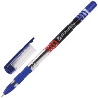 Ручка шариковая масляная Brauberg "Spark" 0,7 мм с грипом синий стержень печать (12)