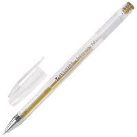 Ручка гелевая золотой стержень  узел 0.5мм BRAUBERG "Jet" корпус прозрачный (12)