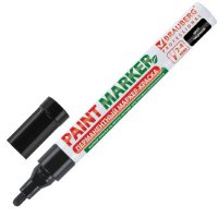 Маркер-краска лаковый (paint marker) BRAUBERG PROFESSIONAL 4 мм БЕЗ КСИЛОЛА (без запаха) алюминий ЧЕРНЫЙ (1/12)