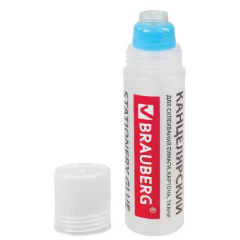 Клей канцелярский _125 мл BRAUBERG силикатный с силиконовым аппликатором (1/8)