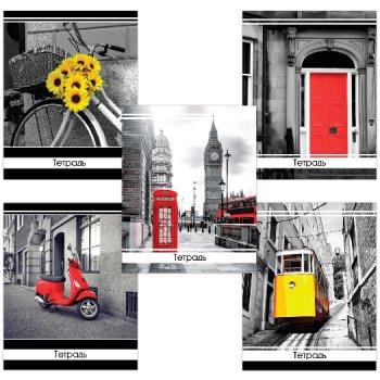 Тетрадь 48л. А5 клетка Brauberg  "АКЦЕНТ" обложка картон ассорти (10/100)