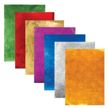 Цветная фольга  А4 7л  7 цветов BRAUBERG "ЛИСТЬЯ" 205*255мм ФАКТУРНАЯ (2/200)