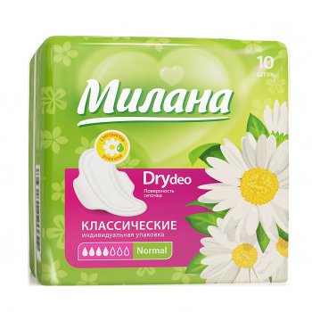 Прокладки классические Милана dry Deo normal 10шт (48)