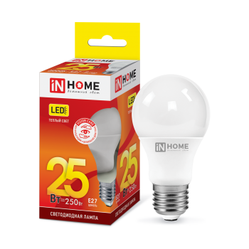 Лампа диодная A65 25Вт Е27 3000К 2250Лм InHome (10)