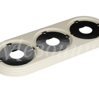 Рамка трехместная пластиковая, 234x92x14 мм, цвет - слоновая кость, серия УСАДЬБА, ТМ МЕЗОНИНЪ