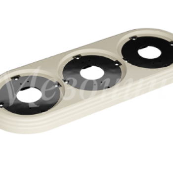 Рамка трехместная пластиковая, 234x92x14 мм, цвет - слоновая кость, серия УСАДЬБА, ТМ МЕЗОНИНЪ