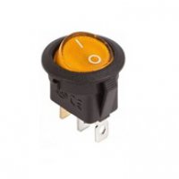 Переключатель TDM MIRS-101-3-Y 1з подсветка 2 пололожения круглый желтый (10)