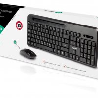 Набор беспроводной SmartBuy 639391AG, клавиатура+мышь, подставка для телефона, черный (1/10)