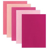 Цветной фетр для творчества А4 5л 5 цветов ОСТРОВ СОКРОВИЩ оттенки розового толщина 2 мм (1/5)