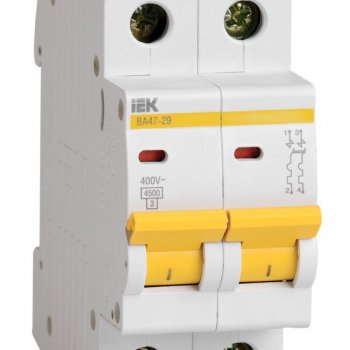 Выключатель автоматический 2P  16A 4,5kA D IEK BA47-29 (6/72)
