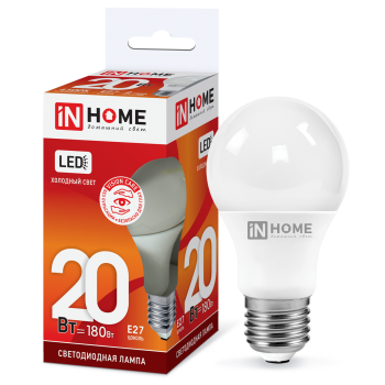 Лампа диодная A60 20Вт Е27 6500К 1900Лм InHome (10)