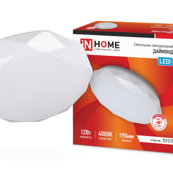 Светильник диодный InHome Deco ДАЙМОНД 36Вт D350x65мм 4000К IP40 2340Лм (20)