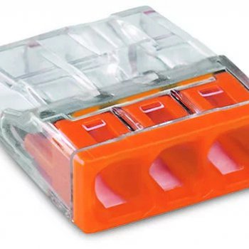 Зажим безвинтовой 3x(1-2.5мм²) с пастой Compact Wago (100)