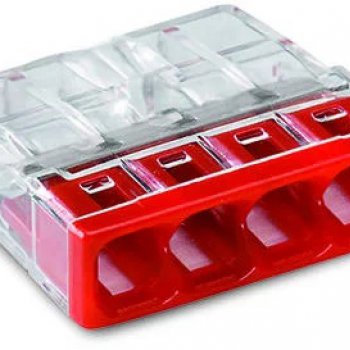 Зажим безвинтовой 4x(1-2.5мм²) с пастой Compact Wago (100)