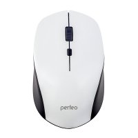 Мышь Perfeo Strong, 4кн, 800/1600/2400 DPI, белый/черный беспроводная (1/100)