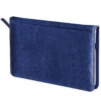 Еженедельник недатированный  А6 Brauberg "Imperial" 95*155мм 72л. под гладкую кожу кремовый блок темно-синий (2/72)