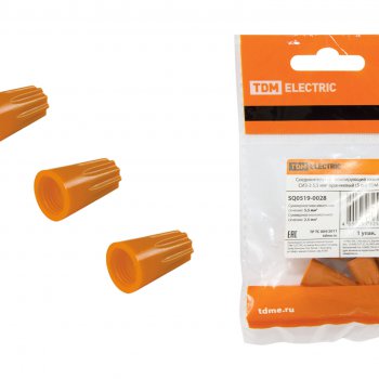 Соединительный изолирующий зажим  2.5-5.5мм² оранжевый СИЗ-3 TDM 5шт (200)