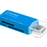 Картридер SmartBuy 749-B SD/microSD/MS/M2 голубой