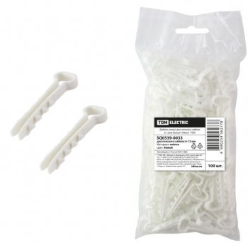 Дюбель-хомут плоский  6-14 белый 100шт TDM (10/100)