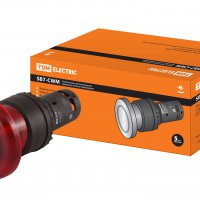 Кнопка TDM SB7-CWM42-24V Гриб 1р подсв 220В красная (10)