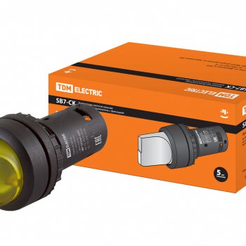 Переключатель TDM SB7-CK2561 I-O 1з желтый (10)
