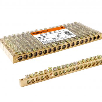 Шина нулевая 18/2 TDM 8x12мм без изолятора край (10)