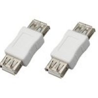 Переходник USB AF - АF белый (50)