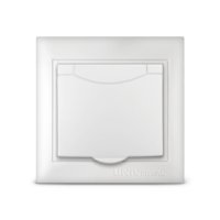 Розетка Севиль 1-ая белый с/з крышка (10/200)