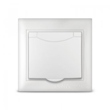 Розетка Севиль 1-ая белый с/з крышка (10/200)