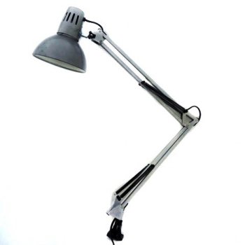 Светильник настольный струбцина Е27 Camelion KD-312 C03 серебро 60Вт (12)