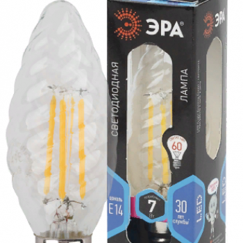Лампа филамент свеча витая 7Вт Е14 4000К 730Лм Эра (10/100/2800)