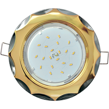 Ecola GX53 H4 9014 светильник встраив. без рефл. "Звезда" золото-черный хром 38x116 (к+)