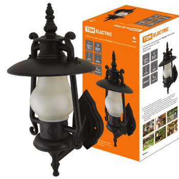 Светильник уличный настен Е27 TDM Кантри вверх 60Вт IP54 черный (12)