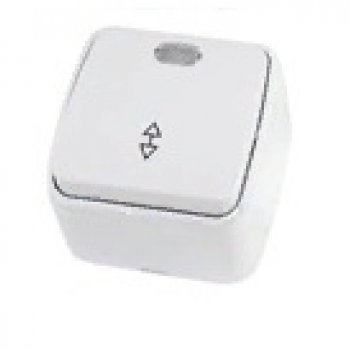 Выключатель TDM Дача 1кл. белый проходной подсветка (10/100)