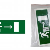 Знак "Направление к эвакуационному выходу направо" 350х124мм для ССА TDM