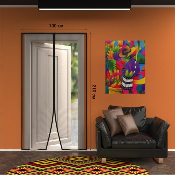 Сетка москитная магнитная для дверей Rexant 2.1х1м черный (60)