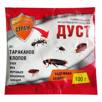 Дуст от тараканов клопов Бдительный страж 100гр (50)
