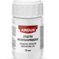 Проф.концентрат эмульсии от клещей, комаров, тараканов, клопов Argus 25% 50мл циперметрин (100)