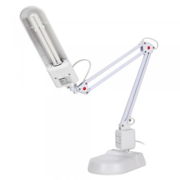 Светильник настольный люминисцентный Camelion KD-017А 11Вт 2G7 основание+струбцина белый (6)