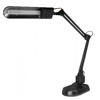 Светильник настольный люминисцентный Camelion KD-017А 11Вт 2G7 основание+струбцина черный (6)