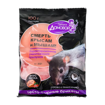 Тесто-брикеты от крыс, мышей 100г Орех Домовой (40)