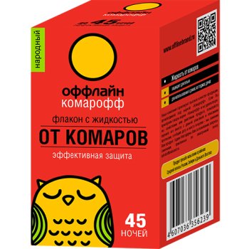 Жидкость от комаров Комарофф Народный 45ночей 30мл без запаха (24)