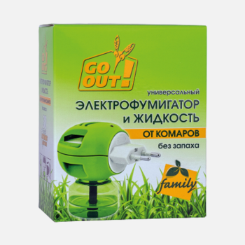 Комплект от комаров Go Out 60ночей без запаха+фумигатор (12)