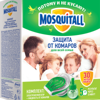 Комплект от комаров Mosquitall: жидкость 30ночей+фумигатор нежн защита (6) акция